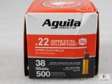 500 Rounds Aguila .22 Long Rifle Ammo. 38 Grain Hollow Point High Velocity.