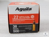 500 Rounds Aguila .22 Long Rifle Ammo. 38 Grain Hollow Point High Velocity.