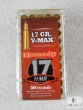 50 Rounds Hornady .17 HMR Ammo 17 Grain V-Max