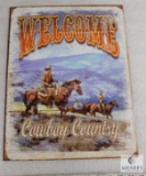 Cowboy Country Tin Sign