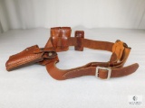 Tex Shoemaker Leather 1911 Colt Holster with Belt & Magazine Pouches