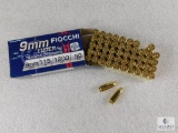 50 Rounds Fiocchi 9mm Ammo 115 Grain FMJ 1200 FPS