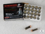 20 Rounds Winchester Defender 10MM Ammo. 180 Grain Bonded Jacketed Hollow Point.