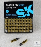 50 Rounds SK .22 Long Rifle Ammo. Biathlon Sport.