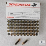 50 Rounds Winchester .38 Super Ammo. 130 Grain FMJ +P.