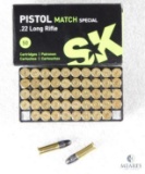 50 Rounds SK .22 Long Rifle Ammo. Pistol Match.