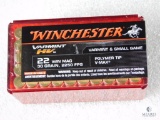50 Rounds Winchester .22 Magnum Ammo. 30 Grain Vmax Polymer Tip Varmint.