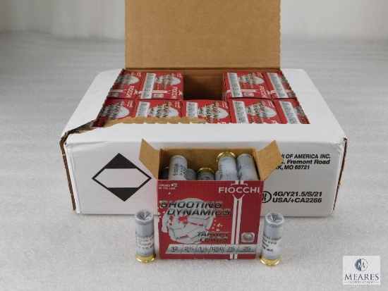 1 Case 250 Rounds Fiocchi .12 Gauge Shotgun Shells. 2 3/4" 1 1/8 Ounce 7.5 Shot 1250 FPS (10 Boxes