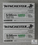 40 Rounds Winchester 5.56 Ammo. M885 62 Grain Green Tip 3060FPS