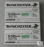 40 Rounds Winchester 5.56 Ammo. M855 62 Grain Green Tip 3060FPS