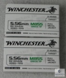 40 Rounds Winchester 5.56 Ammo. M855 62 Grain Green Tip 3060FPS