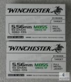 40 Rounds Winchester 5.56 Ammo. M855 62 Grain Green Tip 3060FPS