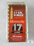 50 Rounds Hornady 17 HMR Ammo. 17 Grain V-MAX