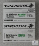 40 Rounds Winchester 5.56 Ammo.M855 62 Grain Green Tip 3060FPS