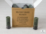 25 Rounds Winchester Military Grade .12 Gauge Buckshot. 2 3/4