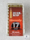 50 Rounds Hornady 17 HMR Ammo. 20 Grain XTP