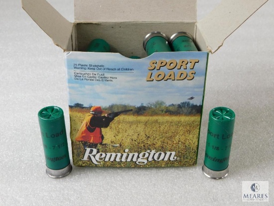 25 Rounds Remington Sport Loads 12 Gauge 2-3/4" 1-1/8 oz 7-1/2 Shot Shotgun Shells