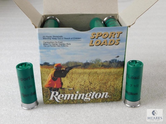 25 Rounds Remington Sport Loads 12 Gauge 2-3/4" 1-1/8 oz 7-1/2 Shot Shotgun Shells