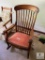 Vintage Upholstered Wooden Rocker