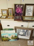 Large Lot of Decorative Wall Art and Framed Pieces