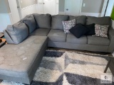 Large Sectional Sofa with Matching Square Ottoman