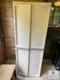 Tall Plastic Storage Cabinet with Contents