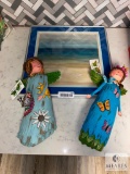 Wings of Whimsey Garden Angels and Framed Art Piece