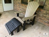 Black & Gray Composite Adirondack Chair with Footstool