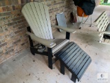 Black & Gray Composite Adirondack Chair with Footstool