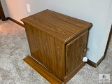 Wooden End Table with Front Door