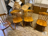 Group of Four Matching Oak Dining Chairs