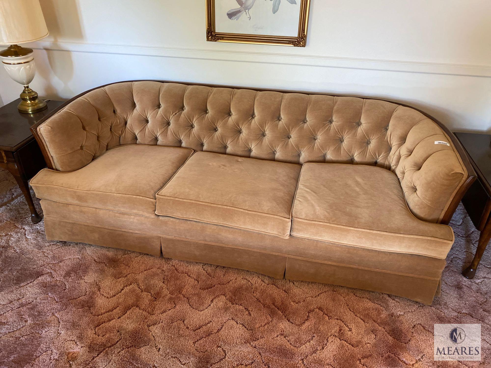 Vintage Broyhill Curved Back Sofa With