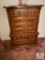 Vintage Heavy Wood Chest of Drawers