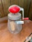 Antique Red Handle Kitchen Churn with Glass Bottle