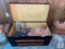 Wooden Storage Chest and Contents