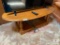 Oval Light-colored Wood Coffee Table