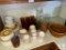 Large Lot of Brown and White Dinnerware and Serving Bowl