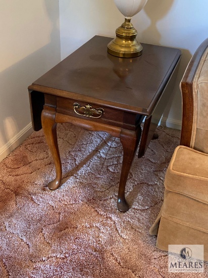 Set of Two Mahogany Drop Leaf End Tables