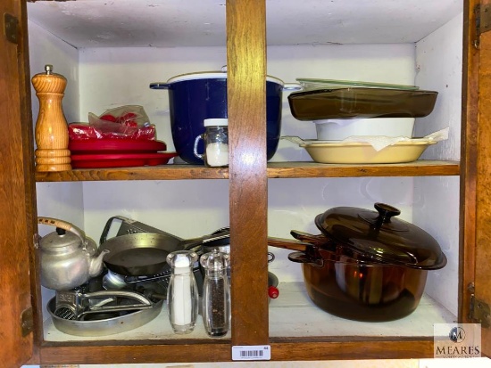 Contents of the Kitchen Cabinets near the Stove