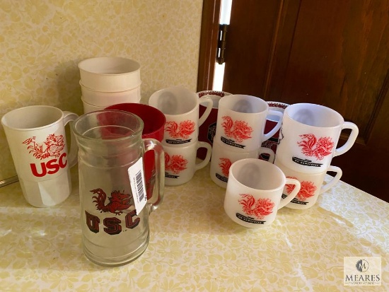 Lot of New and Vintage University of South Carolina Gamecock Drinkware