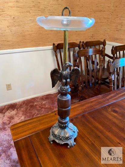 Vintage Eagle Smoking Stand with Glass Ashtray