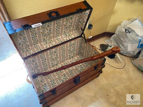 Vintage Foot Locker Trunk and Walking Cane and Portable Vacuum