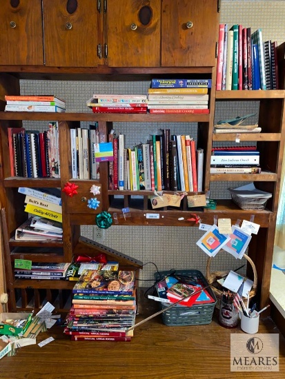Large Lot of Cookbooks and Office Items