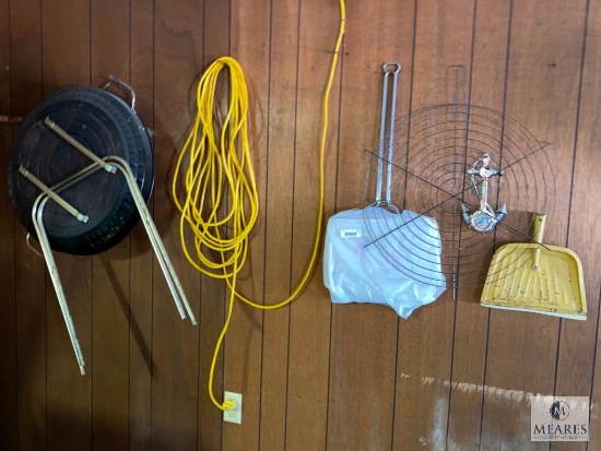 Grill, Extension Cord and Cleaning Items