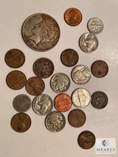 Coin Collector Starter Lot with Peace Dollar and Other Collectible Coins