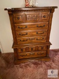Vintage Heavy Wood Chest of Drawers