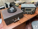 Antique Music Items: Hallicrafters Model S-53A Radio and Birch Portable Record Player