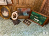 Large Lot of Decorative Framed Art of Photo Frames