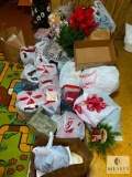 Large Lot of Christmas Decorations and Village Houses