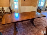 Unique Vintage Dining Table with Two Leaves